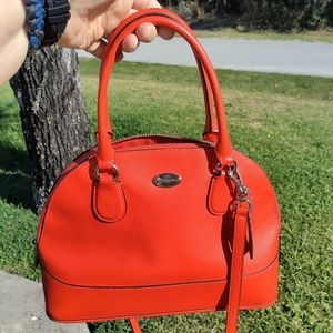 Coach Cora Dome satchel / crossbody F33909-Cardinal Red/orange